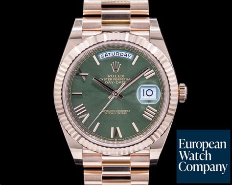 rolex presidential 40mm green dial|rolex olive green dial.